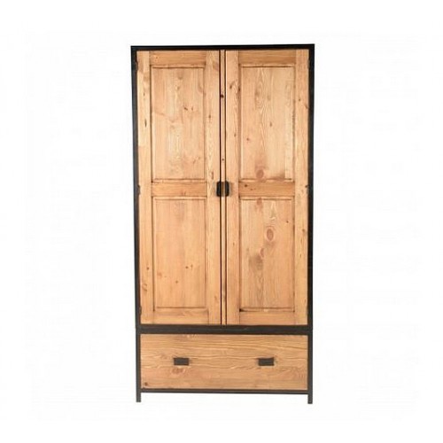 Шкаф двухстворчатый из массива сосны Лофт Сити 2P+1T