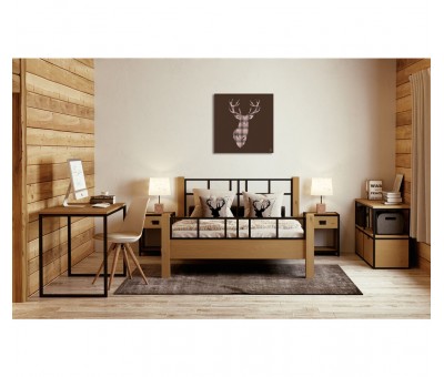 Тумба под ТВ 2 ящика из массива сосны Лофт Сити 2N+2T