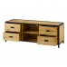 Тумба под ТВ 4 ящика, 2 ниши из массива сосны Лофт Сити 4T+2N