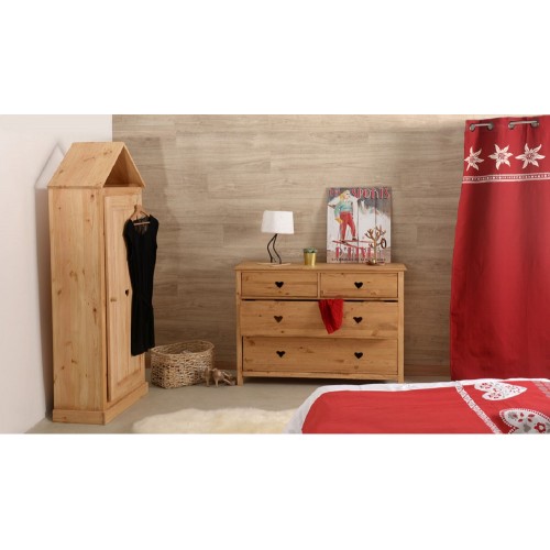 Шкаф одностворчатый книжный из массива сосны KR74