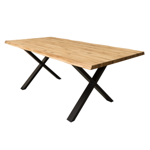 Обеденный стол из массива дуба Декстер 6 (Делмар 6) — с металлическими ногами