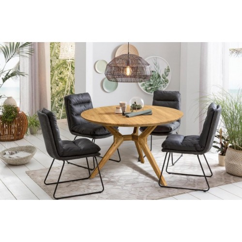 Стол обеденный круглый из массива дуба Раунд 3 (Ронн 3)