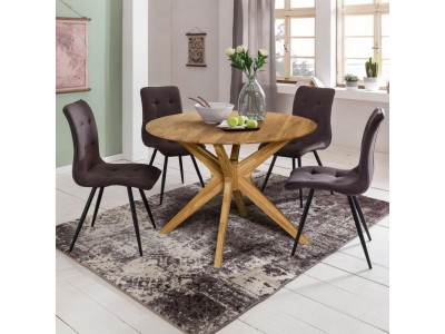 Стол обеденный круглый из массива дуба Раунд 4 (Ронн 4)