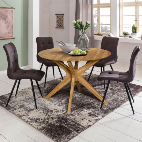 Стол обеденный круглый из массива дуба Раунд 4 (Ронн 4)