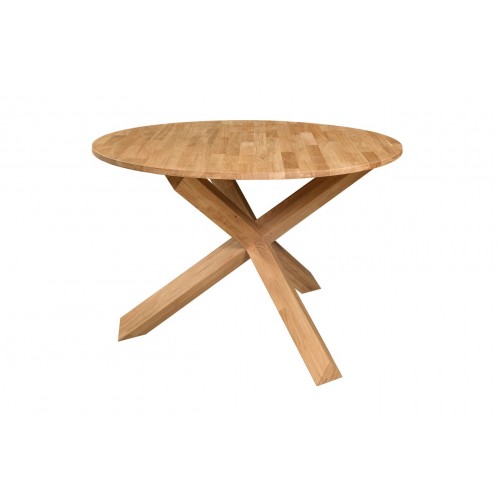 Круглый стол обеденный из массива дуба для кухни, Креуз