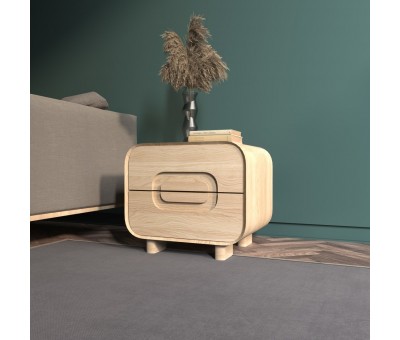 Тумба прикроватная из массива дуба Дэо (Оденсе)  - цельноламельный